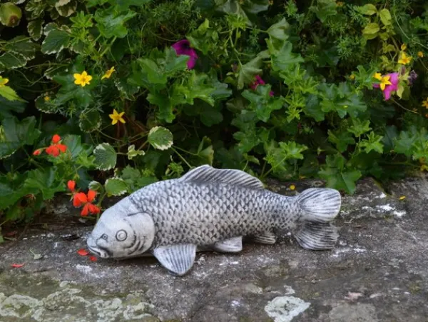 Gartendekoparadies Animaux|Bouddhas-Poisson koi avec gaufrage noir