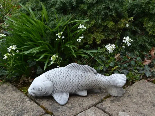 Gartendekoparadies Animaux|Bouddhas-Poisson koi avec gaufrage noir
