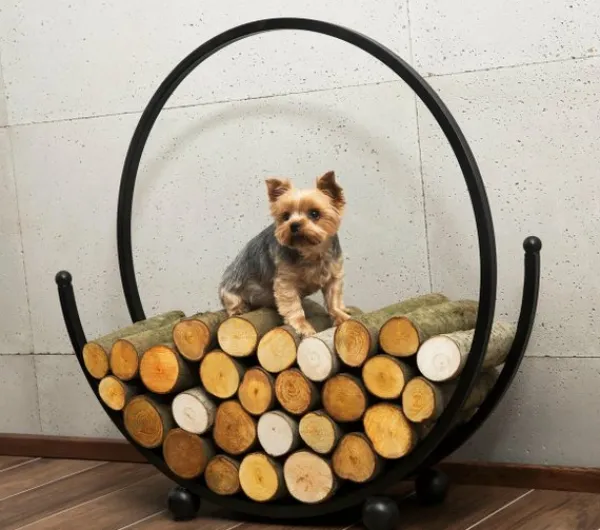 Gartendekoparadies Bols À Feu & Poêles De Jardin-Porte-bûches «SPIRAL» 80cm