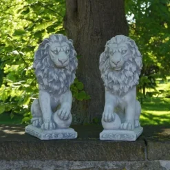 Gartendekoparadies Animaux-Prix ??spécial : Paire de Lions avec Ballon