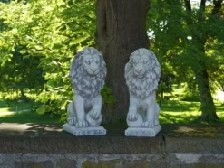 Gartendekoparadies Animaux-Prix ??spécial : Paire de Lions avec Ballon