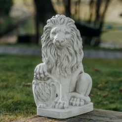 Gartendekoparadies Animaux-Prix ??spécial : paire de lions avec bouclier