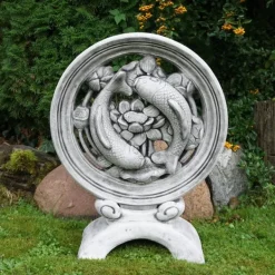 Gartendekoparadies Belle|Animaux-Sculpture Koi avec deux poissons