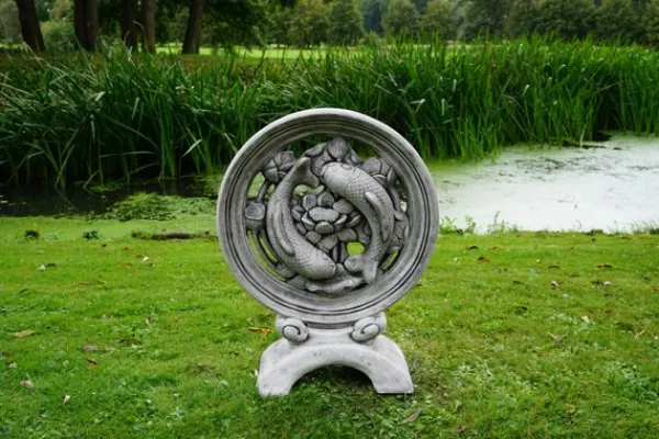 Gartendekoparadies Belle|Animaux-Sculpture Koi avec deux poissons