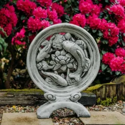 Gartendekoparadies Belle|Animaux-Sculpture Koi avec trois poissons