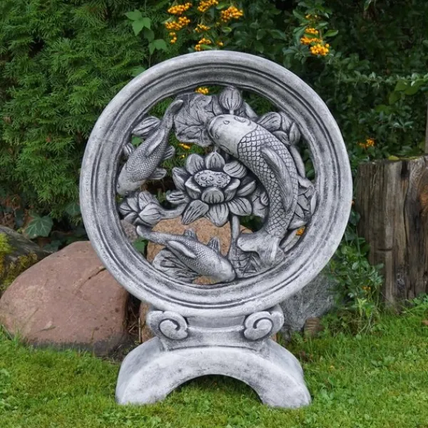 Gartendekoparadies Belle|Animaux-Sculpture Koi avec trois poissons