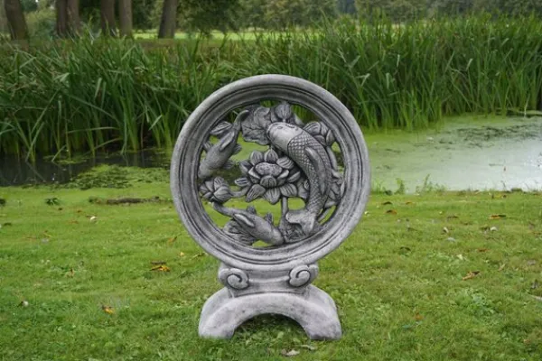 Gartendekoparadies Belle|Animaux-Sculpture Koi avec trois poissons