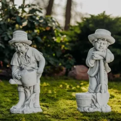 Gartendekoparadies Enfants & Anges-Set of Two Boy Figurines