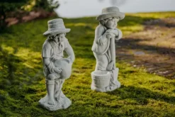 Gartendekoparadies Enfants & Anges-Set of Two Boy Figurines