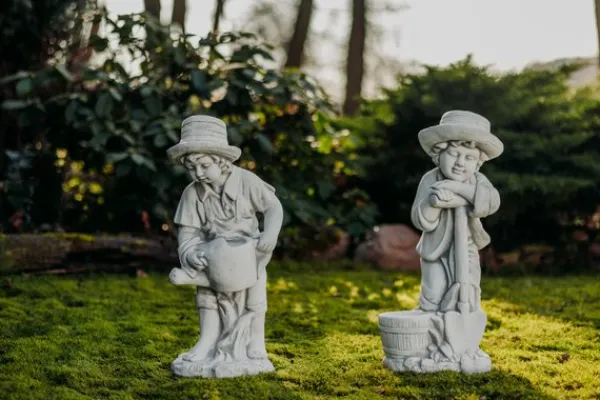 Gartendekoparadies Enfants & Anges-Set of Two Boy Figurines