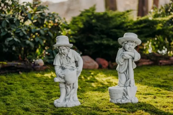 Gartendekoparadies Enfants & Anges-Set of Two Boy Figurines