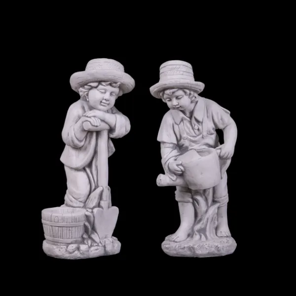 Gartendekoparadies Enfants & Anges-Set of Two Boy Figurines