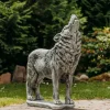 Gartendekoparadies Animaux-Statue : loup hurlant