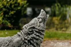 Gartendekoparadies Animaux-Statue : loup hurlant