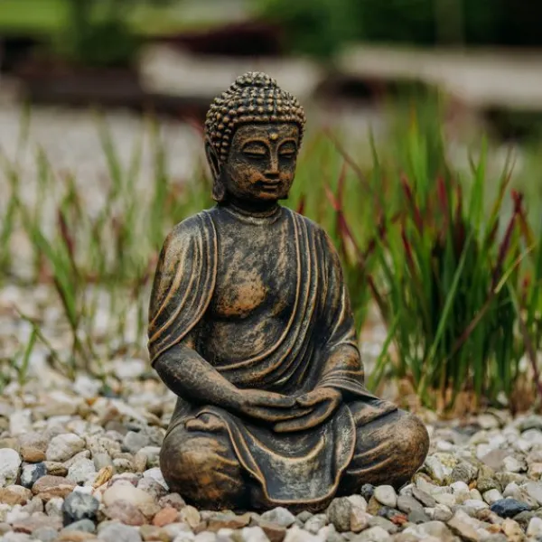 Gartendekoparadies Bouddhas-Statue de Bouddha assis avec coloration exclusive