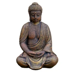 Gartendekoparadies Bouddhas-Statue de Bouddha assis avec coloration exclusive