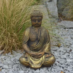 Gartendekoparadies Bouddhas-Statue de Bouddha assis avec coloration exclusive