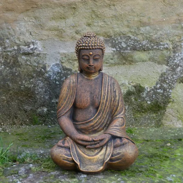 Gartendekoparadies Bouddhas-Statue de Bouddha assis avec coloration exclusive