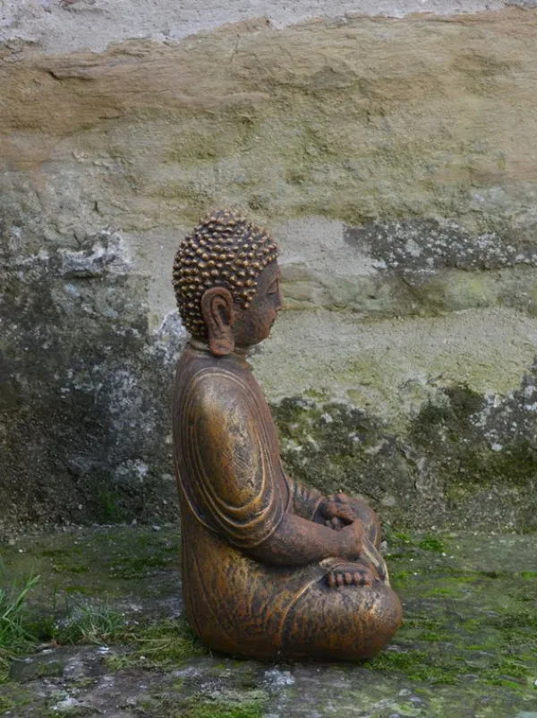 Gartendekoparadies Bouddhas-Statue de Bouddha assis avec coloration exclusive