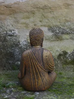 Gartendekoparadies Bouddhas-Statue de Bouddha assis avec coloration exclusive