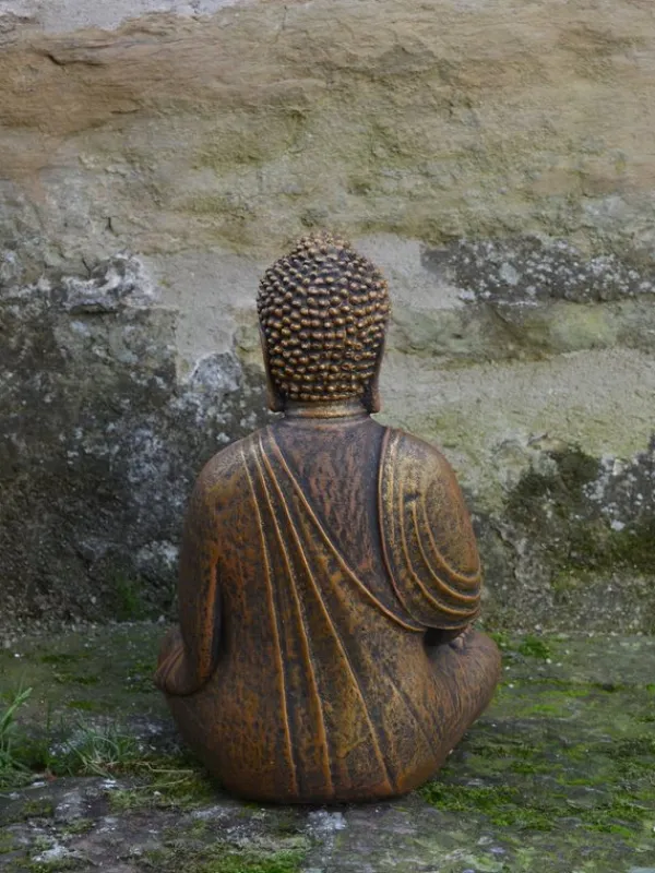 Gartendekoparadies Bouddhas-Statue de Bouddha assis avec coloration exclusive