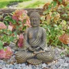 Gartendekoparadies Bouddhas-Statue de Bouddha aux couleurs bronze exclusives