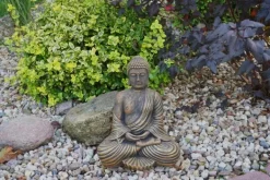 Gartendekoparadies Bouddhas-Statue de Bouddha aux couleurs bronze exclusives