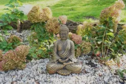 Gartendekoparadies Bouddhas-Statue de Bouddha aux couleurs bronze exclusives