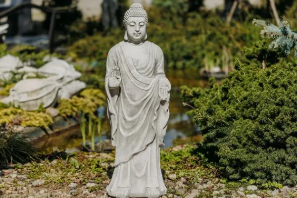 Gartendekoparadies Bouddhas-Statue de Bouddha avec un geste typique de la main