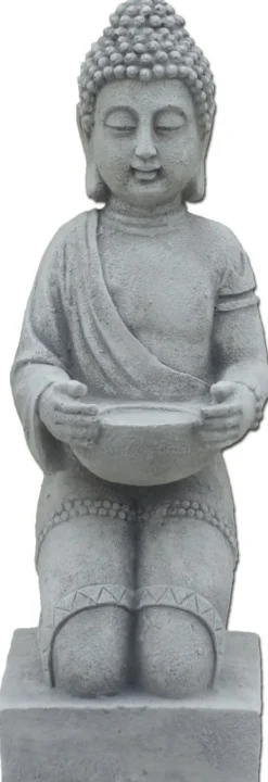 Gartendekoparadies Bouddhas-Statue de Bouddha enchanteresse sur un piédestal