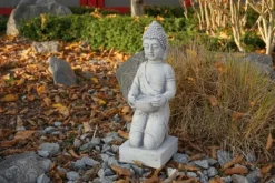 Gartendekoparadies Bouddhas-Statue de Bouddha enchanteresse sur un piédestal