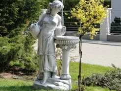 Gartendekoparadies Figures & Statues-Statue de femme au bain d'oiseau