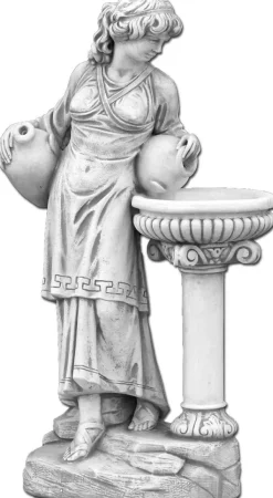 Gartendekoparadies Figures & Statues-Statue de femme au bain d'oiseau