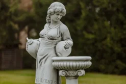 Gartendekoparadies Figures & Statues-Statue de femme au bain d'oiseau