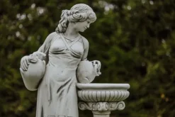 Gartendekoparadies Figures & Statues-Statue de femme au bain d'oiseau