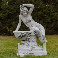Gartendekoparadies Figures & Statues-Statue de femme avec bol à plantes