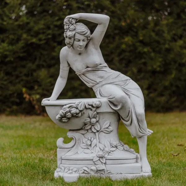 Gartendekoparadies Figures & Statues-Statue de femme avec bol à plantes