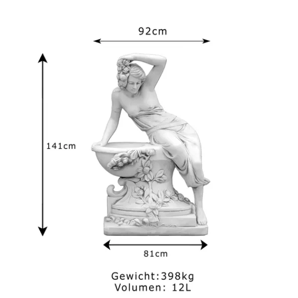 Gartendekoparadies Figures & Statues-Statue de femme avec bol à plantes