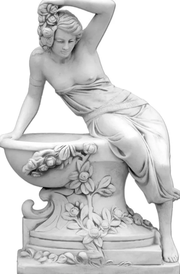 Gartendekoparadies Figures & Statues-Statue de femme avec bol à plantes