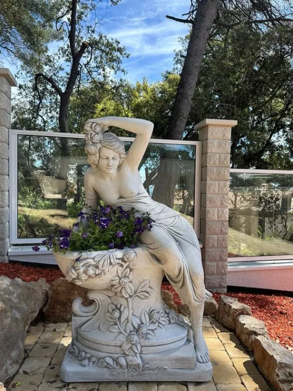 Gartendekoparadies Figures & Statues-Statue de femme avec bol à plantes