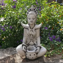 Gartendekoparadies Bouddhas-Statue de la déesse hindoue Sarasvati