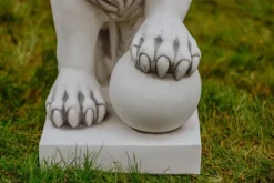 Gartendekoparadies Animaux-Statue de lion à gauche avec ballon