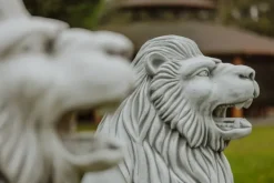 Gartendekoparadies Animaux-Statue de lion à gauche avec ballon