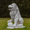 Gartendekoparadies Animaux-Statue de lion avec boule à droite