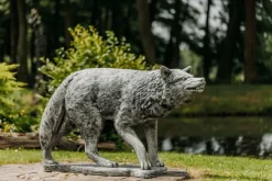 Gartendekoparadies Animaux-Statue de loup : représentation détaillée