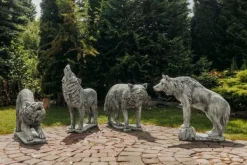 Gartendekoparadies Animaux-Statue de loup : représentation détaillée