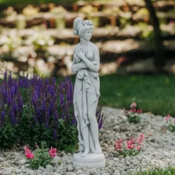 Gartendekoparadies Figures & Statues-Statue de Pandore sur socle rond