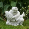 Gartendekoparadies Bouddhas-Statue du Grand Bouddha avec des poissons koi