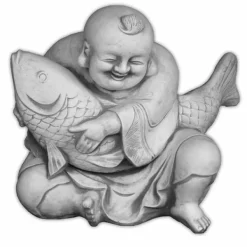 Gartendekoparadies Bouddhas-Statue du Grand Bouddha avec des poissons koi