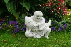 Gartendekoparadies Bouddhas-Statue du Grand Bouddha avec des poissons koi